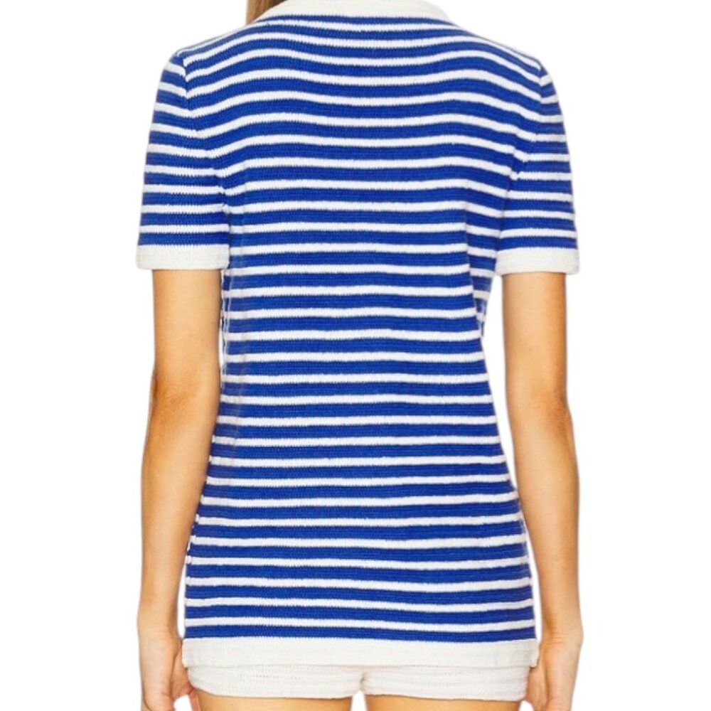 NWT My Beachy Side Loulou Striped Cardigan Blue/White - Sz S - MSRP $425 - Picture 3 of 5